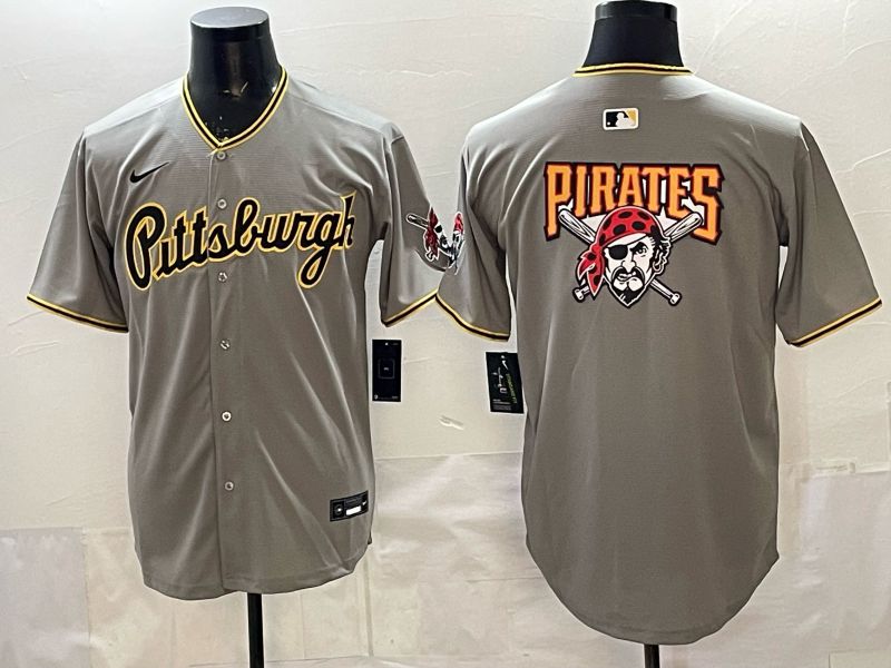 Men Pittsburgh Pirates Blank Grey Game 2026 Nike MLB Jersey style 004